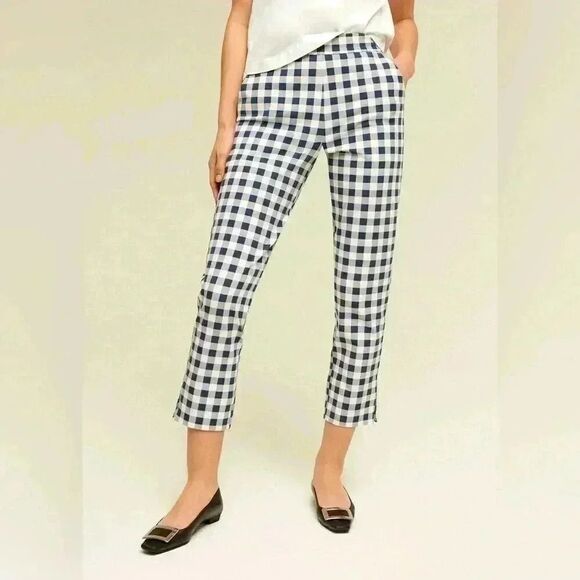 Isaac Mizrahi Buffalo Plaid Black & White Pull on Pant. Size 12P - Picture 1 of 7